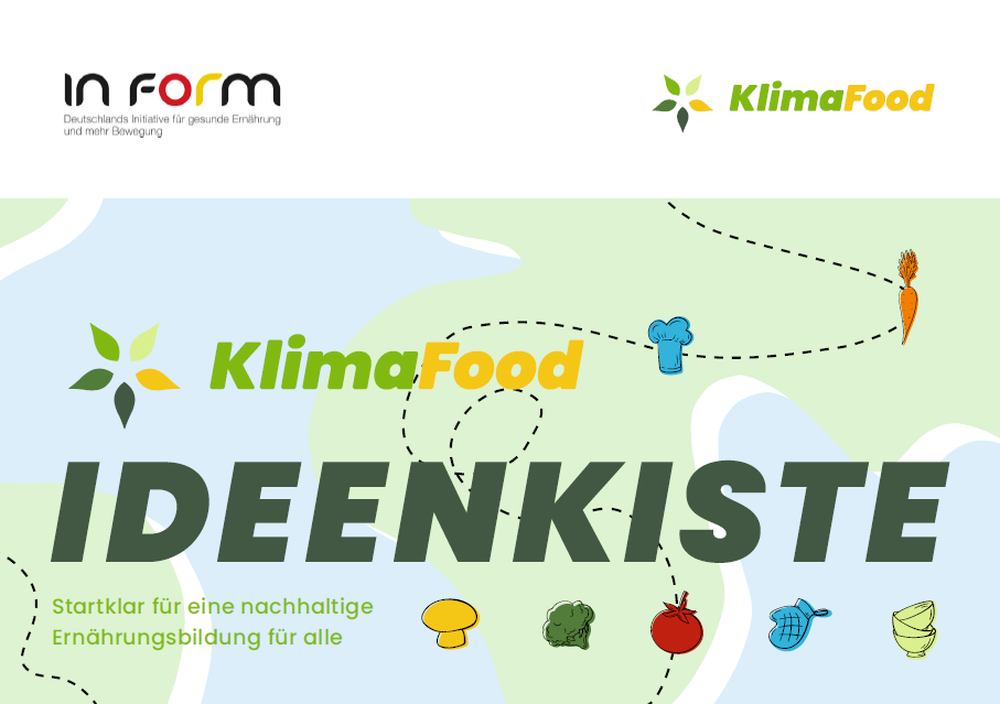 Deckblatt mit Grafik der KlimaFood Ideenkiste